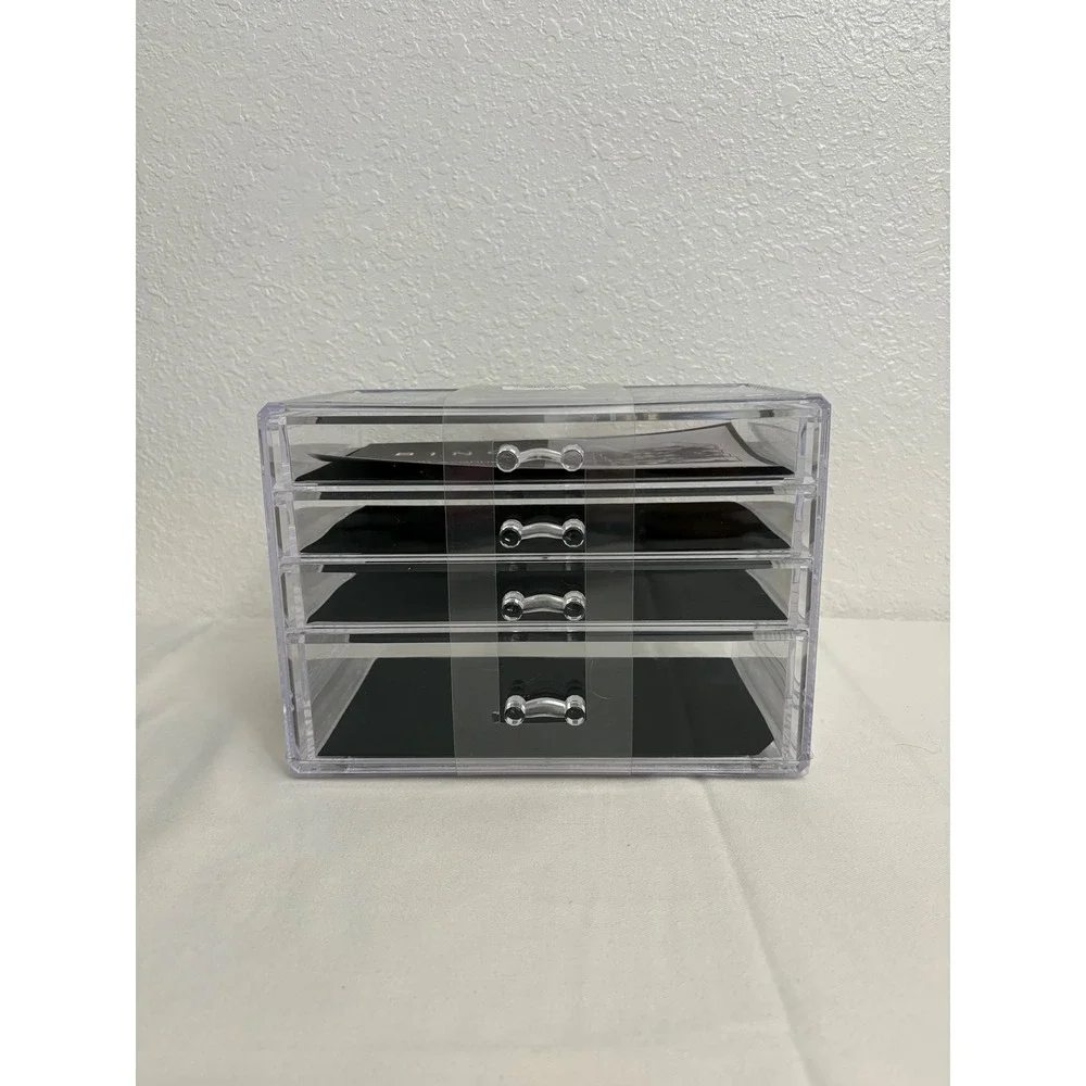 Bino Clear Acrylic 4 Drawer Organizer Chest Makeup Jewelry Storage Cosmetic‎